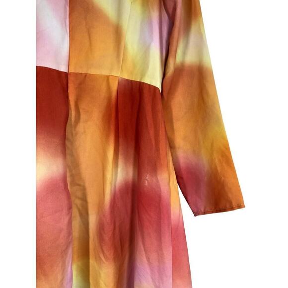C/MEO Collective Blindfold Dress Flame Yellow Tie Front Long Sleeve US 10 - Picture 9 of 16